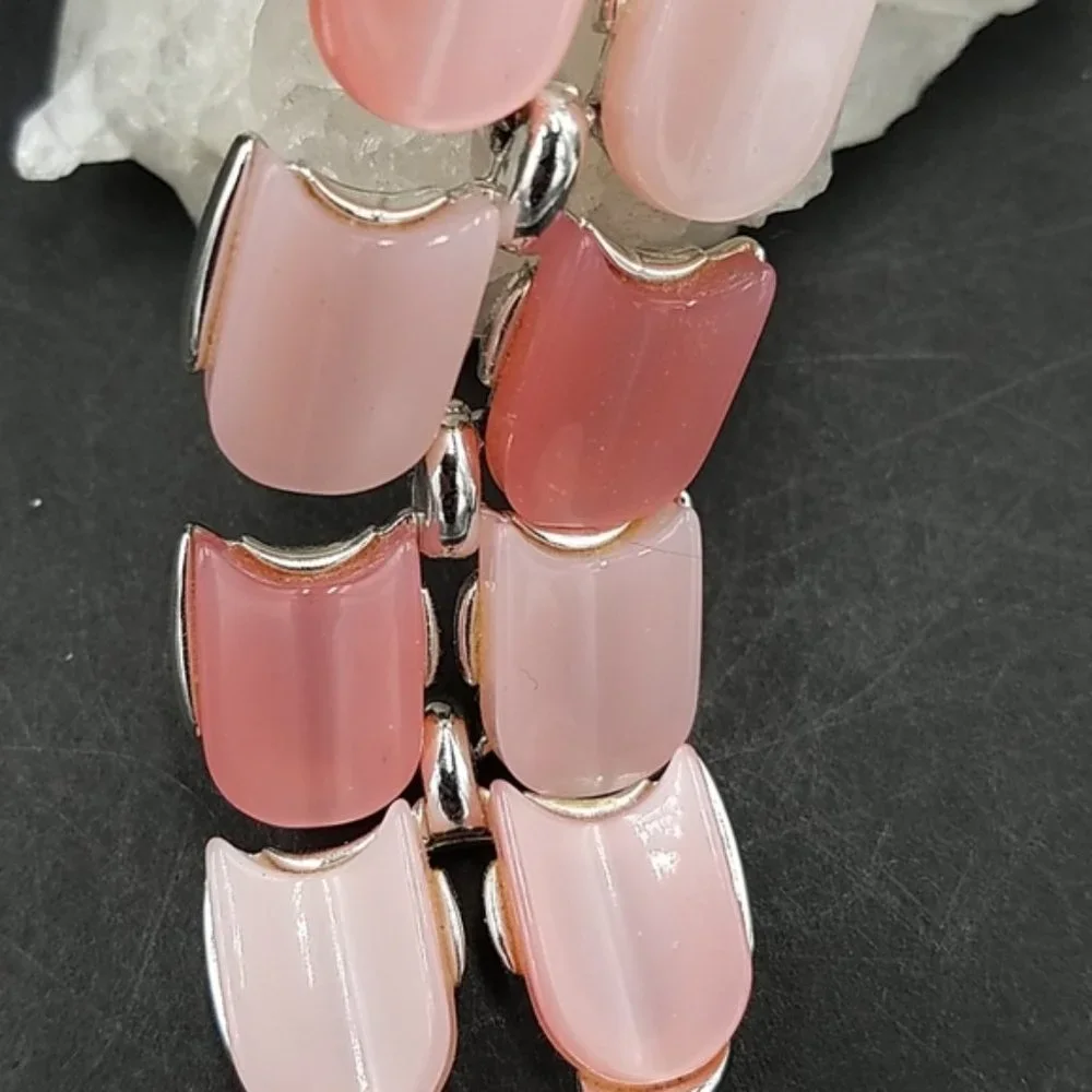 Vintage Lisner Two Tone Pink Moonglow Bracelet